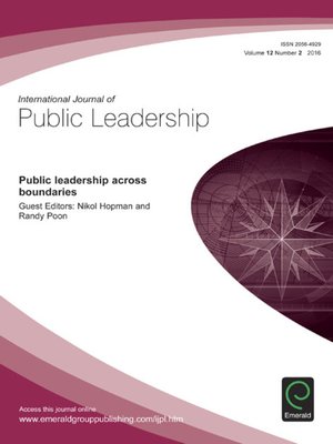 cover image of International Journal of Public Leadership, Volume 12, Number 2